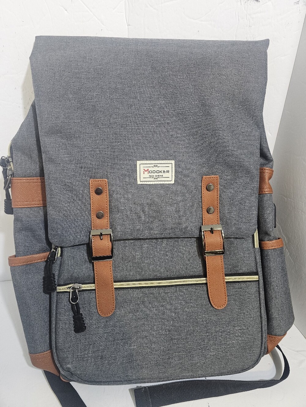 Modoker Backpack Bookbag Retro Style USB Charging Port New